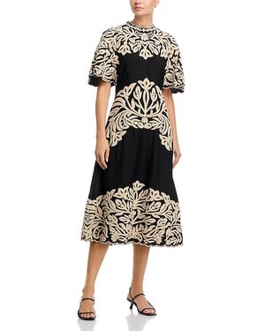 Sea Alexandra Embroidered Midi Dress - Black