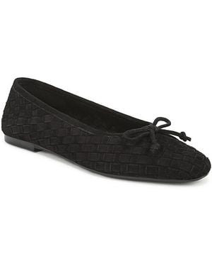 Sam Edelman Ruthie Suede Bow Woven Ballet Flats - Black