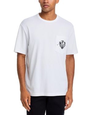 HUGO Durstee Cotton Floral Anchor Graphic Pocket T-Shirt - White