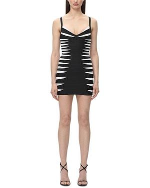Hervé Léger The Tara Color Blocked Bandage Dress - Black