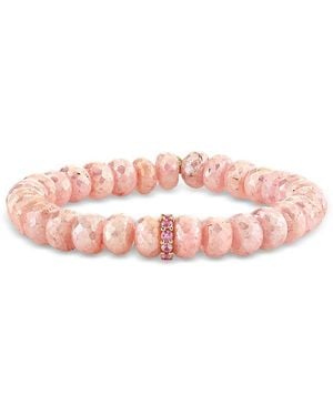 Sydney Evan 14K Sapphire & Grapolite Faceted Rondelle Bracelet - Pink