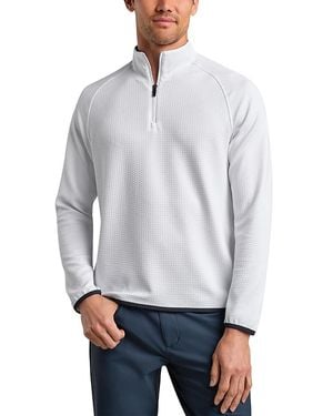Rhone Founders Textured Quarter-Zip Golf Sweater - Gray
