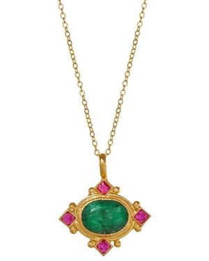 Ottoman Hands Raina Pendant Necklace - White