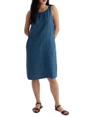 Seasalt Cornwall Salt Weave Knee Length Pinafore Dress - Blue