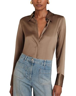 Reiss Ameira Silk Shirt - Blue
