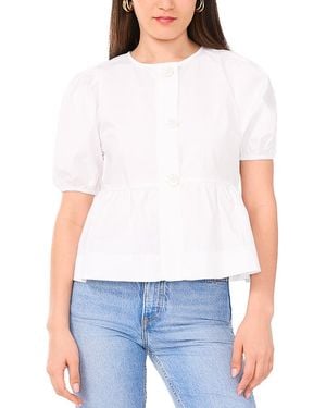 1.STATE Pintuck Bodice Peplum Top - White