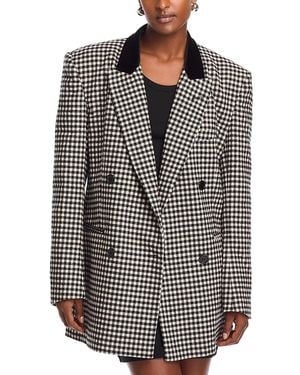 Ronny Kobo Doe Checkered Blazer - Gray