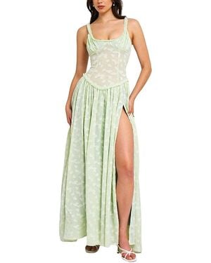 chinese dress ladies Devora Silver Sequin Crew-Neck Maxi Dress With Cape Sleeves  Club L London