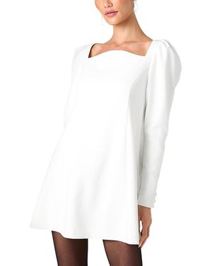 French Connection Azra Twill Puff Sleeve Dress - White
