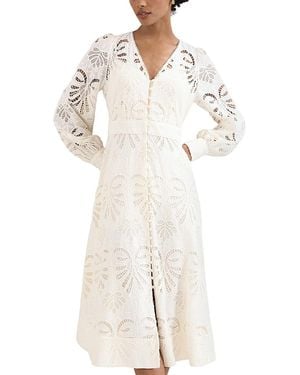Phase Eight Inara Lace Midi Dress - White