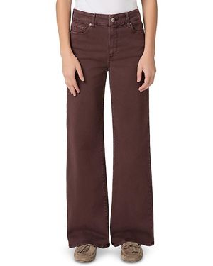 PAIGE Anessa Cotton Stretch Wide Leg Jeans - Brown