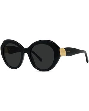 Loewe Geometric Jewel Embellished Sunglasses, 52Mm - Black