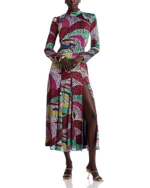 Saloni Jacqui-B Belted Midi Dress - Red