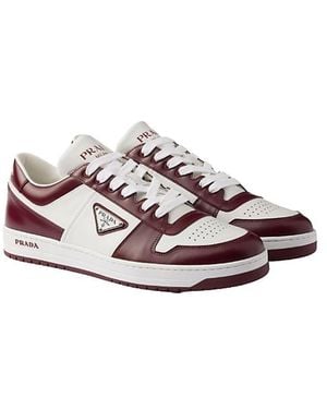 Prada Downtown Leather Sneakers - White