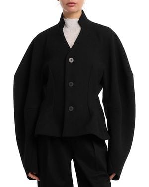 Issey Miyake Pleats Please Arms Puffed Sleeve Jacket - Black