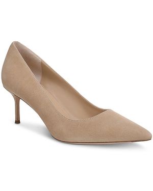 Veronica Beard Suede Rita Pointed Pumps - Natural