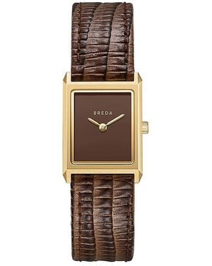 Breda Virgil Leather Strap Watch, 20Mm X 16Mm - Metallic