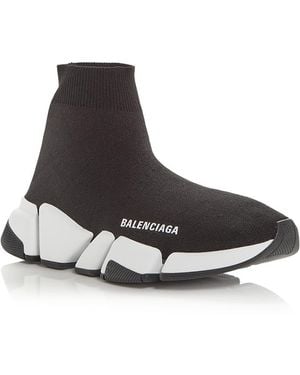 Balenciaga Speed Knit High Top Sneakers - Black