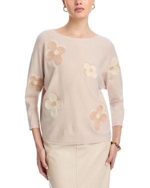Sioni Floral Dolman Sleeve Sweater - Natural