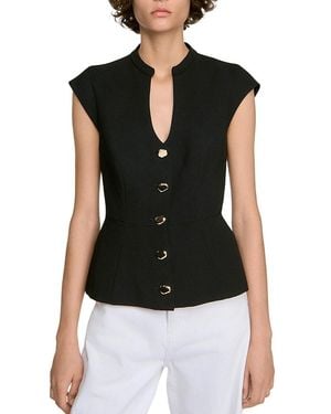 Sandro Britty Peplum Top - Black