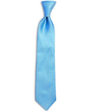 Canali Silk Classic Houndstooth Tie - Blue