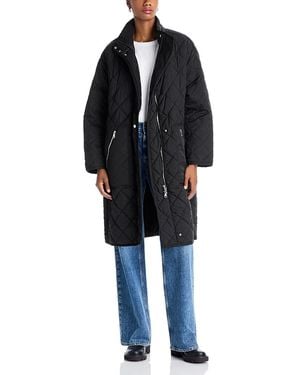 Bernardo Quilted Woven Coat - Black