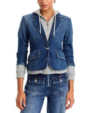 Cinq À Sept Le Petit Khloe Denim Zip Up Layered Blazer - Blue