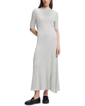 BOSS Farie Ribbed Half Sleeve Dress - Gray