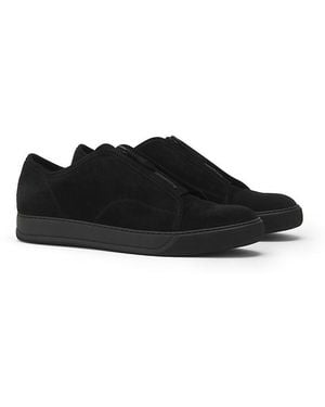 Lanvin Dbb1 Suede Zip Sneakers - Black