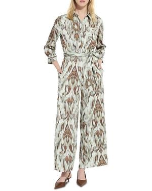 Lyssé Dahlia Belted Satin Wide Leg Jumpsuit - White