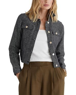 Reiss Bree Textured Trucker Jacket - Gray