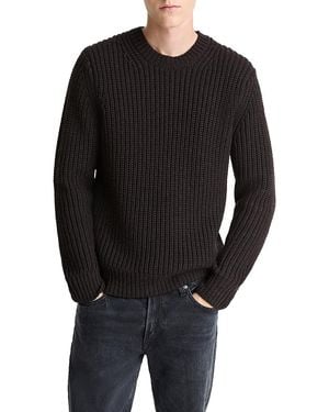 Vince Merino Wool Utility Shaker Sweater - Black