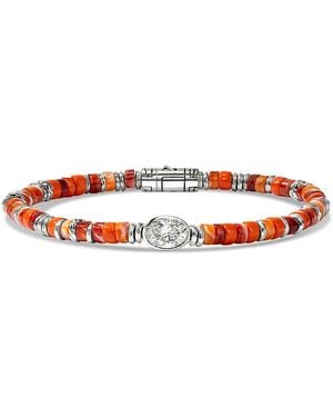 John Hardy Sterling Jh Lovestruck Spiny Oyster Shell & Lab Grown Diamond Heishi Bead Bracelet - Red