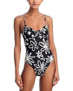 Solid & Striped The Malika Floral Print Swimsuit - Black
