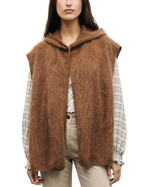 Gerard Darel Sine Cashmere Hooded Poncho - Brown