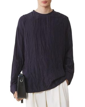 Lanvin Pleated Silk Top - Blue