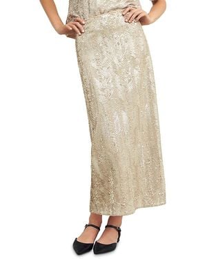 Hobbs Marlowe Limited Sequined Maxi Skirt - Natural