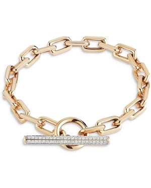 WALTERS FAITH 18K Rose Diamond Toggle Chain Link Bracelet - Metallic