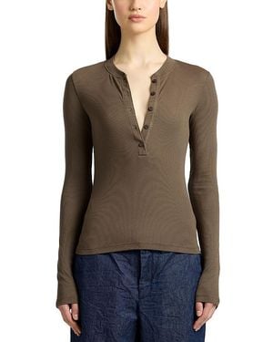 Cotton Citizen Verona Henley Top - Black