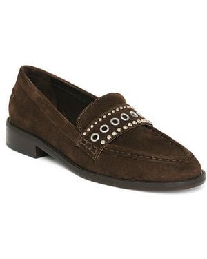 Cinq À Sept Gretta Suede Mixed Hardware Loafers - Brown