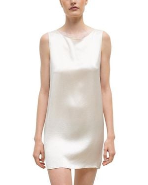 Leset Barb Lace Trim Sleeveless Dress - White