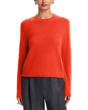 Aqua 100% Cashmere Rolled Edge Sweater - Red