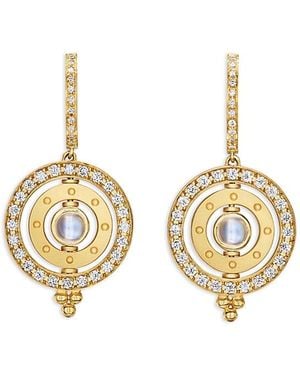 Temple St. Clair 18K Fj Moonstone & Diamond Orbital Drop Earrings - Metallic