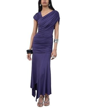 De La Vali Hela Asymmetric Midi Dress - Blue