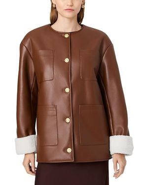 French Connection Porto Faux Leather Jacket - Brown