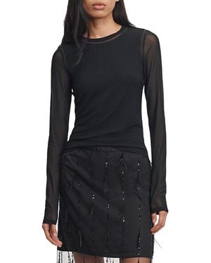 Rag & Bone Luca Shadow Long Sleeve Tee - Black