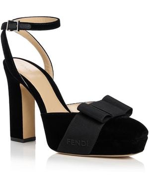 Fendi Bow Platform Pumps - Black