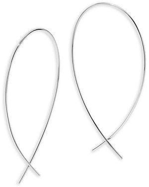 Lana Jewelry Jewelry 14K Or 14K Upside Down Hoop Threader Earrings - White
