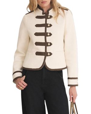 Mint Velvet Contrast Military Jacket - Natural