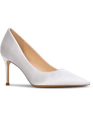 Black Suede Studio Pointed Classic Pumps - White